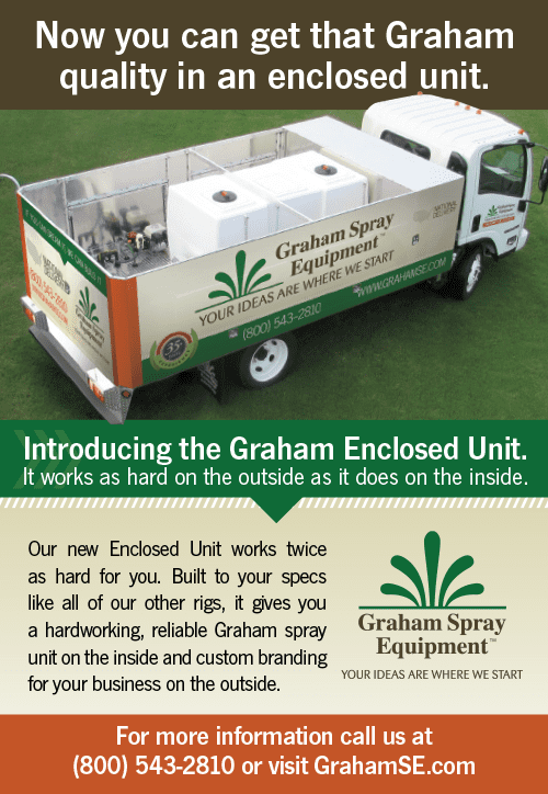 Graham enclosed spray unit working efficiently outdoors and indoors.